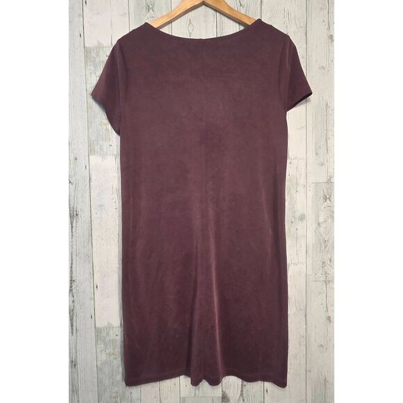 Sigrid Olsen Viscose Blend Lagenlook Minimalist Eggplant Dress Sz. M - Picture 4 of 9